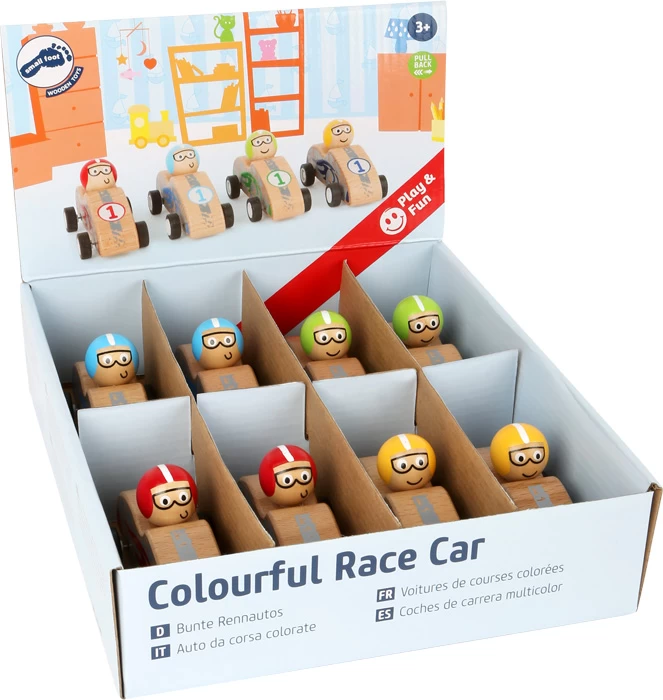 Small Foot Display Bunte Rückzieh-Rennautos