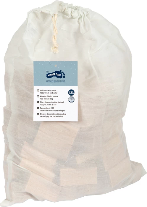 Small Foot Holzbausteine Natur 100er-Pack Im Beutel - Image 2